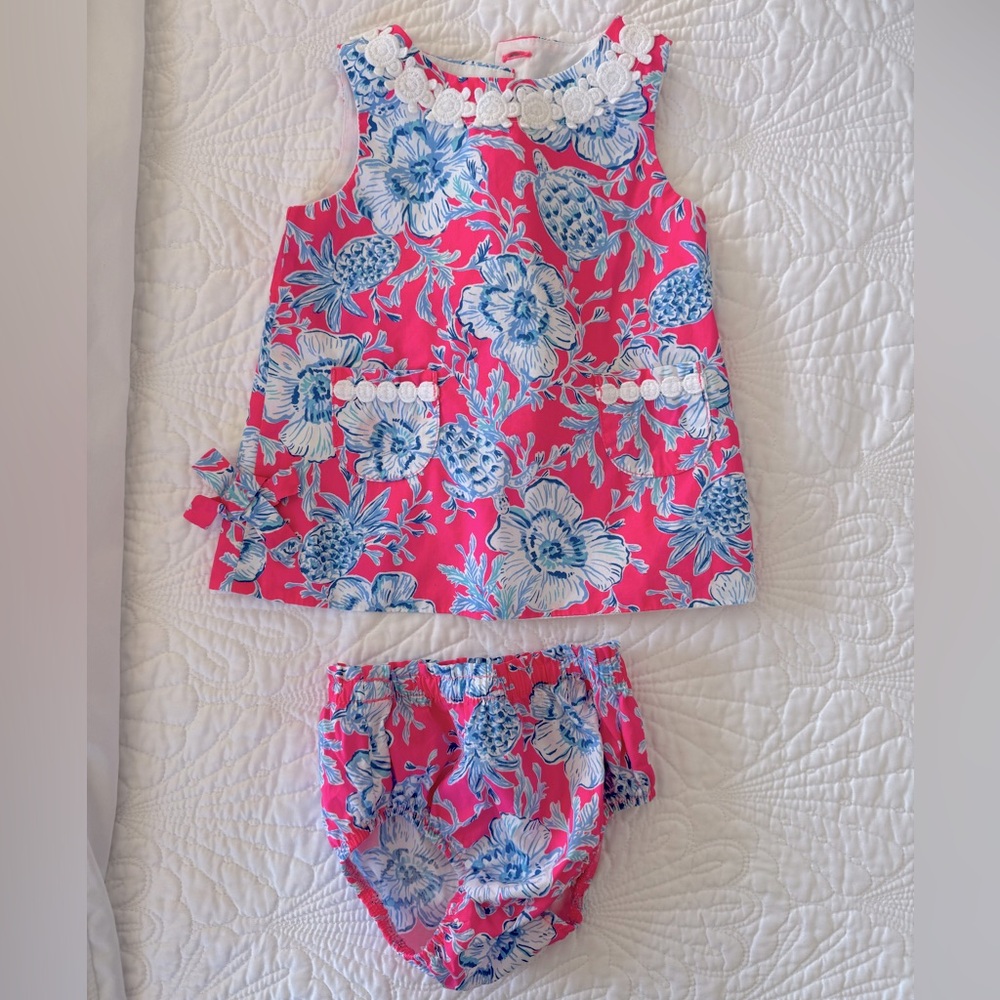 Lilly Pulitzer Pink and Blue Baby Dress